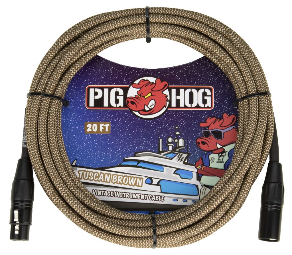 Pig Hog PHM20TBR High Performance Tuscan Brown Woven XLR Microphone Cable, 20 ft.