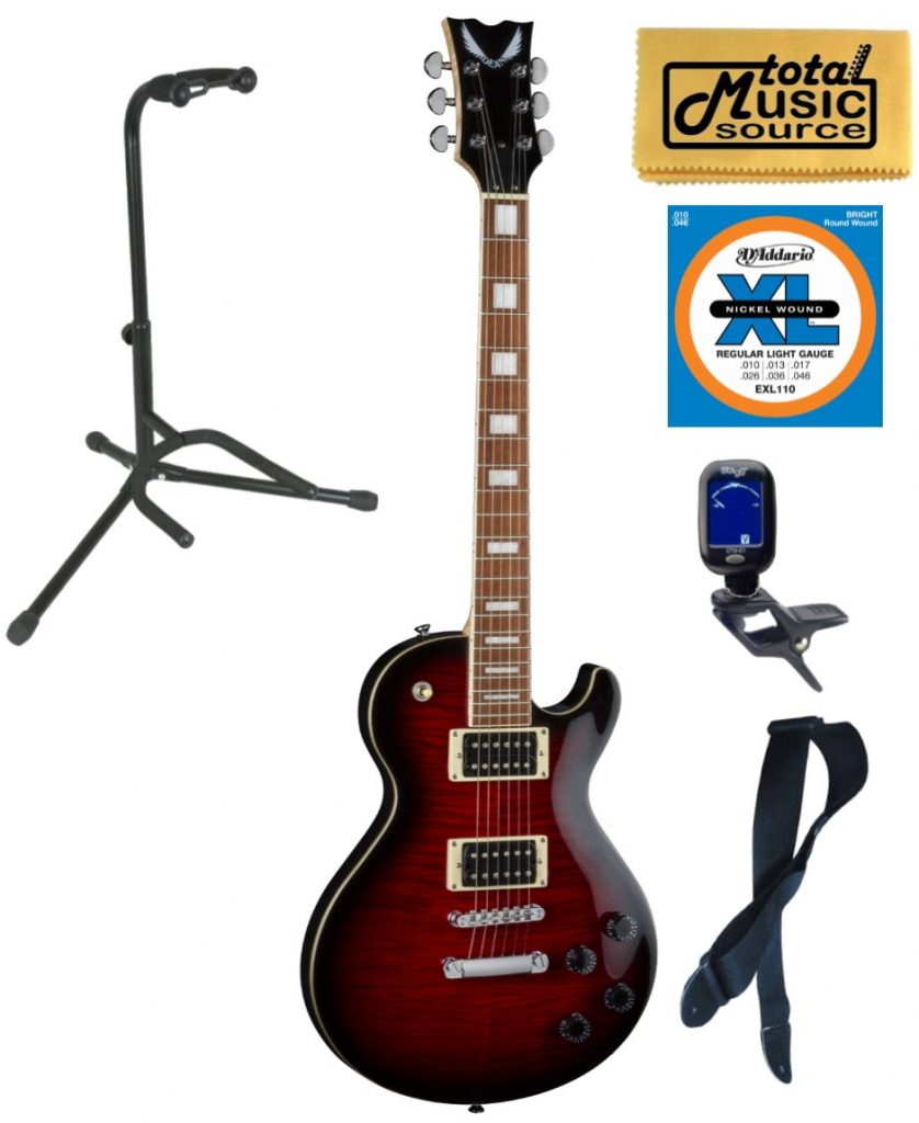 Dean TBX FM TRD Thoroughbred X Flame Top Electric Guitar, Stand Bundle