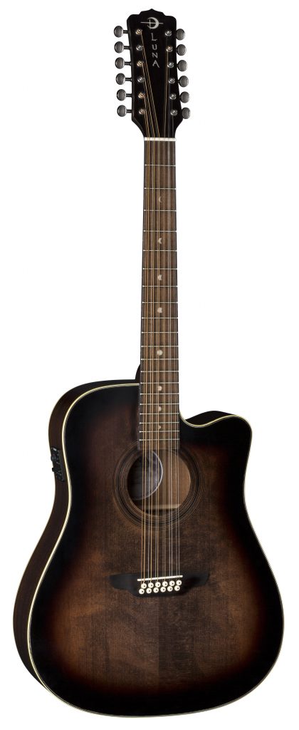 Luna Guitars Art Vintage Dread Solid Top 12 String A/E Guitar, ART V DCE 12