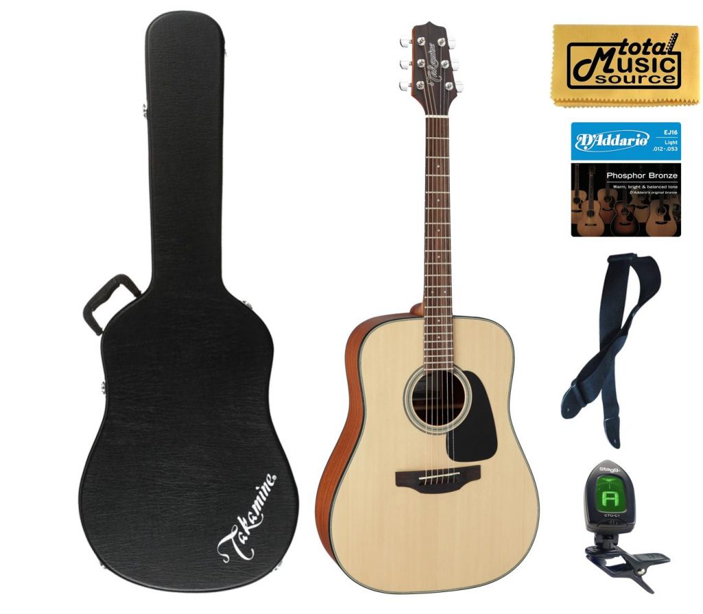 Takamine GD10-NS Acoustic Guitar, Natural, Case Bundle