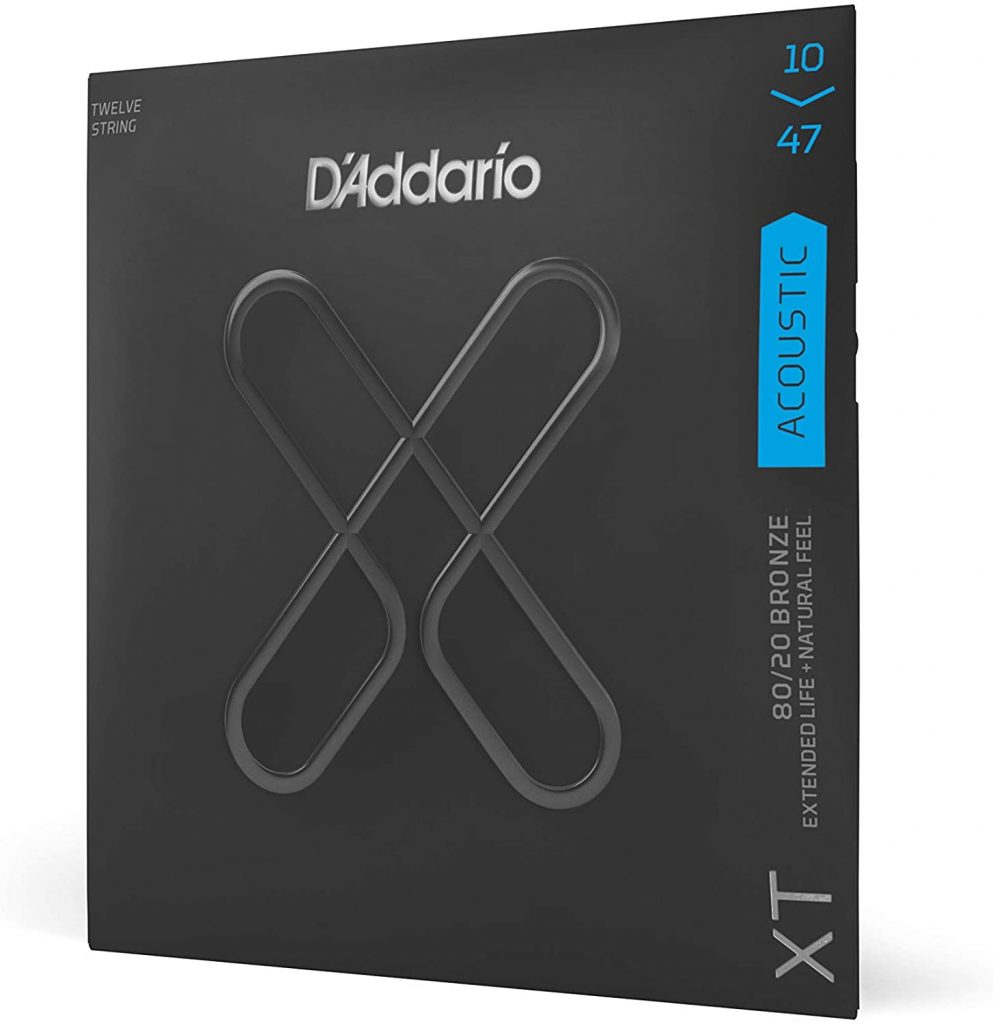D'Addario XT 80/20 Bronze Acoustic Guitar Strings 12-String Light 10-47 Set