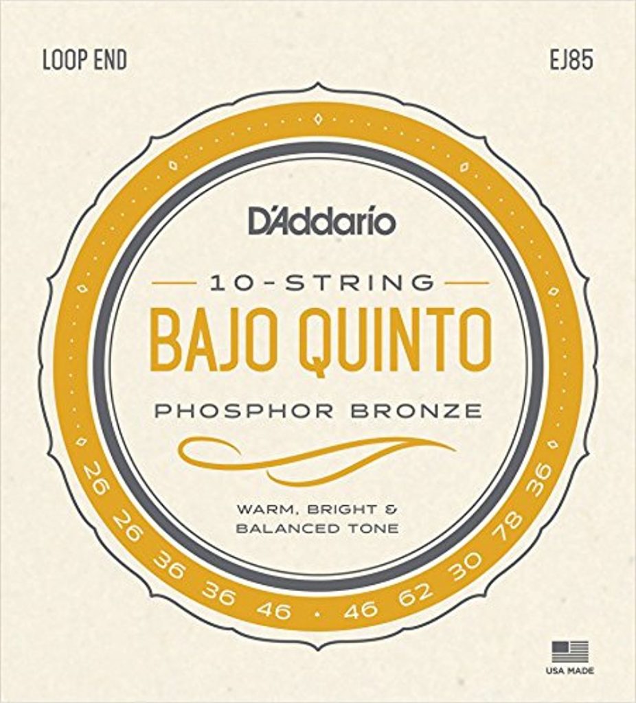 D'Addario EJ85 Phosphor Bronze Bajo Quinto Strings,10 string
