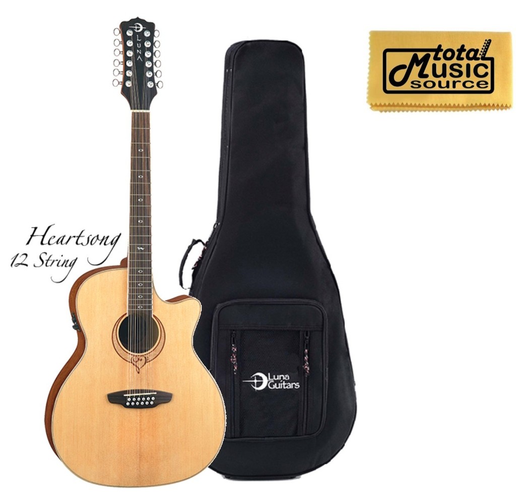 Luna Guitars Heartsong 12 String Concert A/E Guitar, b-band, USB Upgrade, SONG12 LLDG