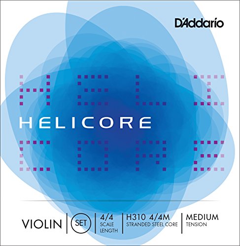 D'Addario Helicore 4/4 Size Violin Strings Set with Steel E String, H310 4/4M