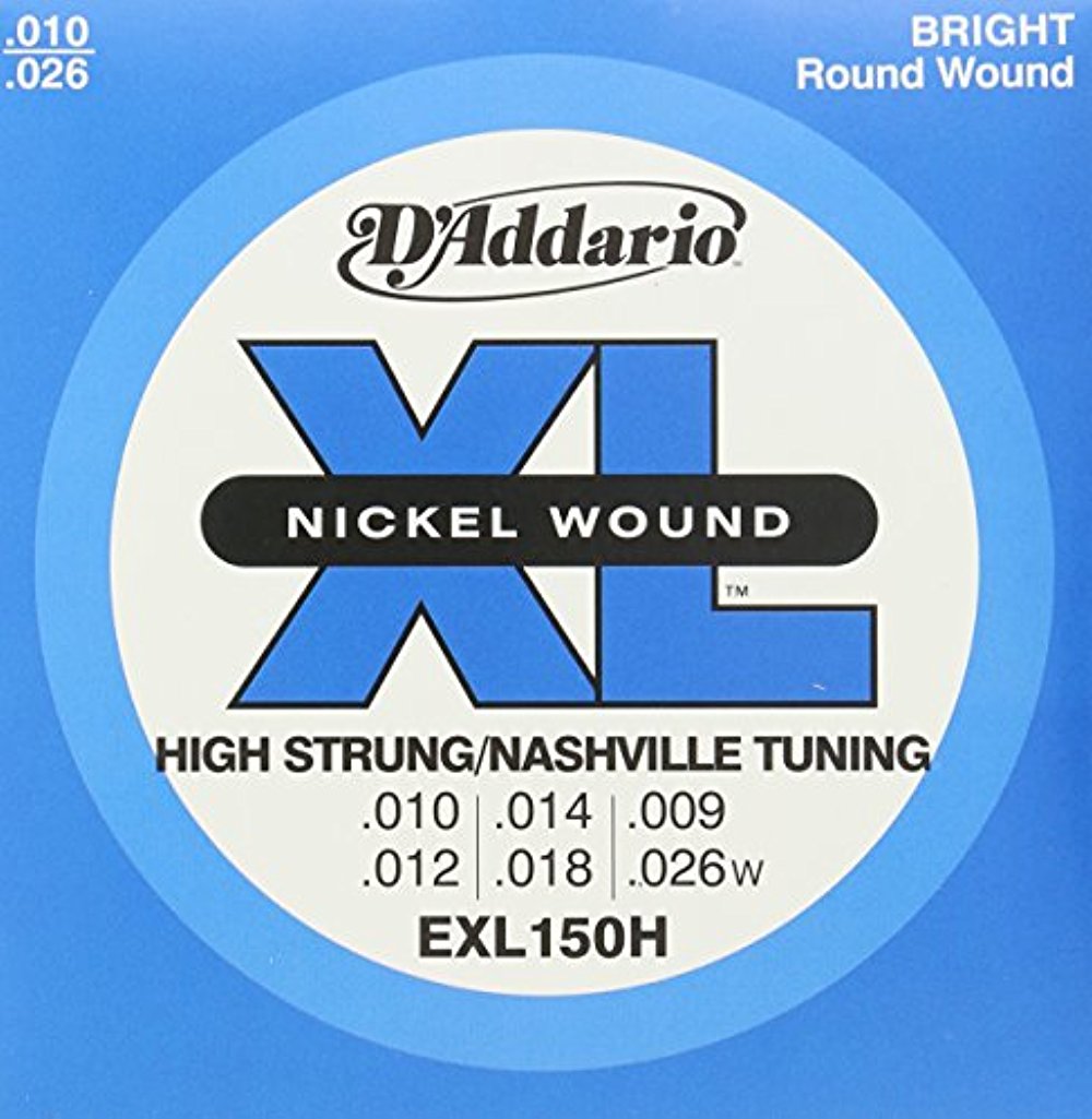 D'Addario EXL150H Nickel Wound Electric Guitar Strings, High-Strung/Nashville Tuning, 10-26