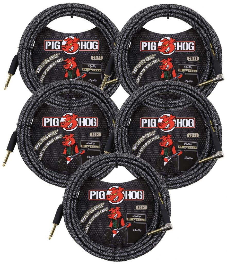 5 Pack Pig Hog Instrument Cable 