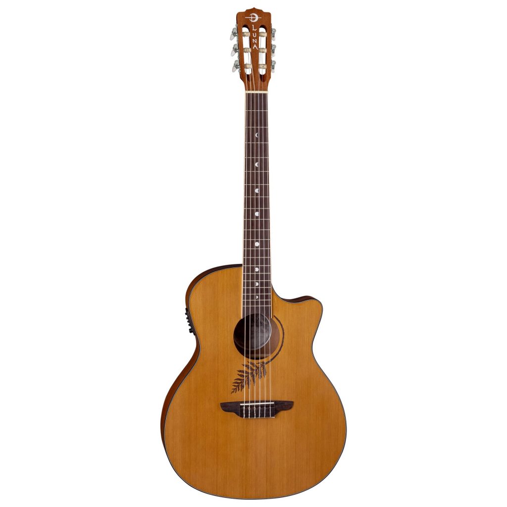 Luna Woodland Cedar Nylon Acoustic/Electric Guitar, WL CEDAR NYL E