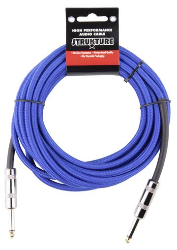 Stukture 1/4' Woven Instrument Cable,18'6' Blue, SC186BL