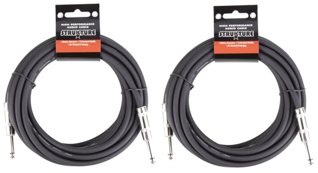 Pack of 2 Strukture 16 Gauge Speaker Cable, 20', Thick Inner ABS Sleeve, SSC20