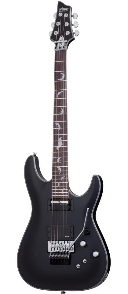 Schecter Damien Platinum 6 Floyd Rose-Sustainiac Guitar, Satin Black, 1189