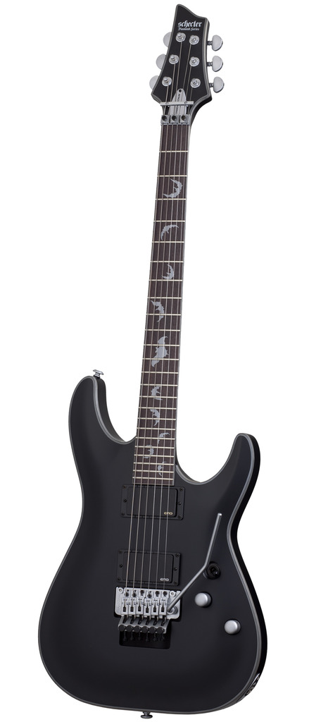 Schecter Damien Platinum 6 Floyd Rose Electric Guitar, Satin Black, 1183