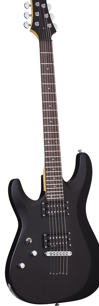 Schecter 433 C-6 Deluxe Left Handed Solid-Body Electric Guitar, Satin Black