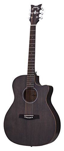 Schecter 3716 Acoustic Guitar, Satin See-Thru Black