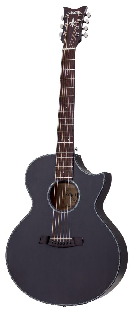 Schecter Orleans Stage Acoustic See Thru Black 7-String Guitar, 3709