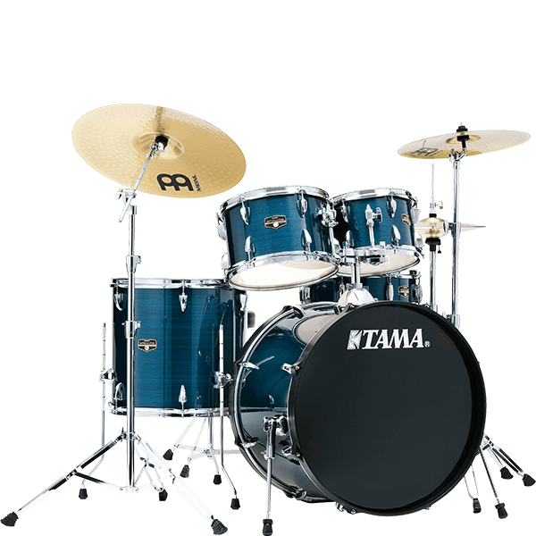 TAMA Imperialstar 5-Piece Complete Kit with Meinl HCS Cymbals Hairline Blue
