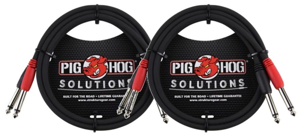 2 Pack Pig Hog Solutions - 3ft 1/4'-1/4' Dual Cable, PD-21403-2