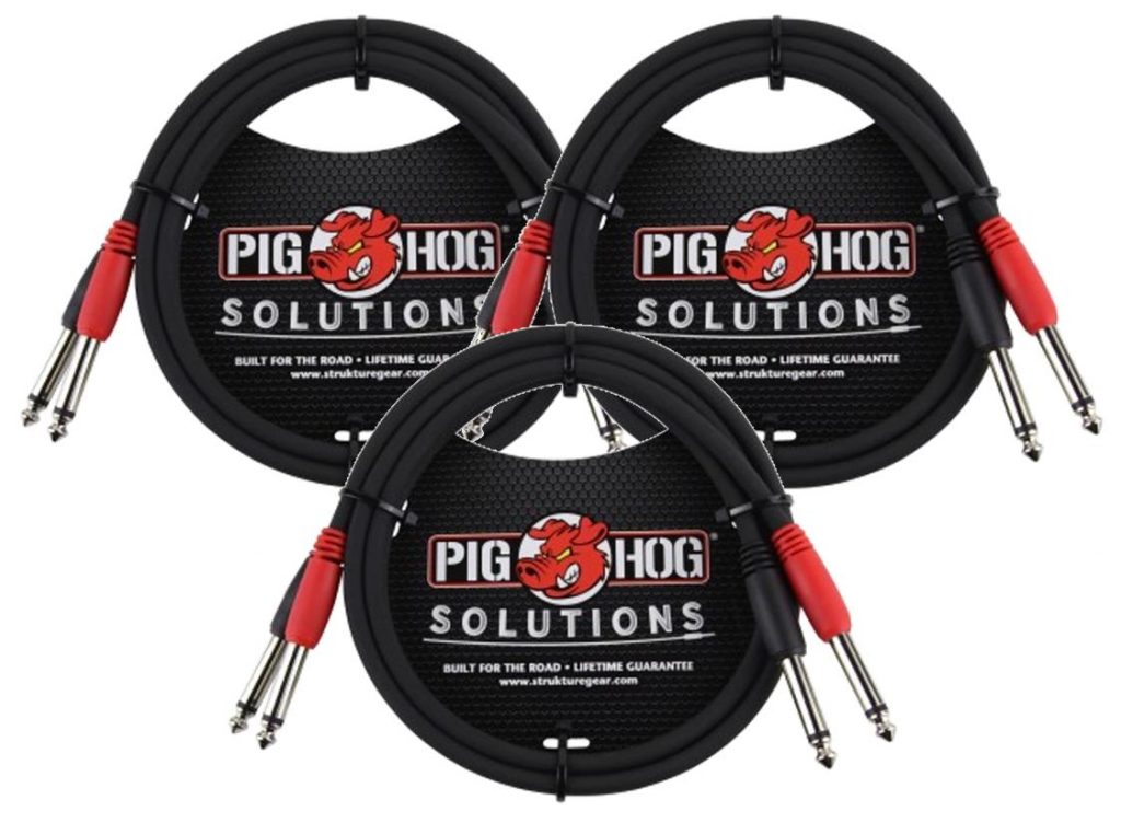 3 Pack Pig Hog Solutions - 3ft 1/4'-1/4' Dual Cable, PD-21403-3