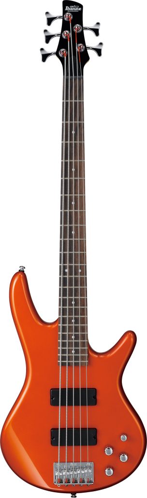 Ibanez GSR 5 String Bass Guitar, Right, Roadster Orange Metallic