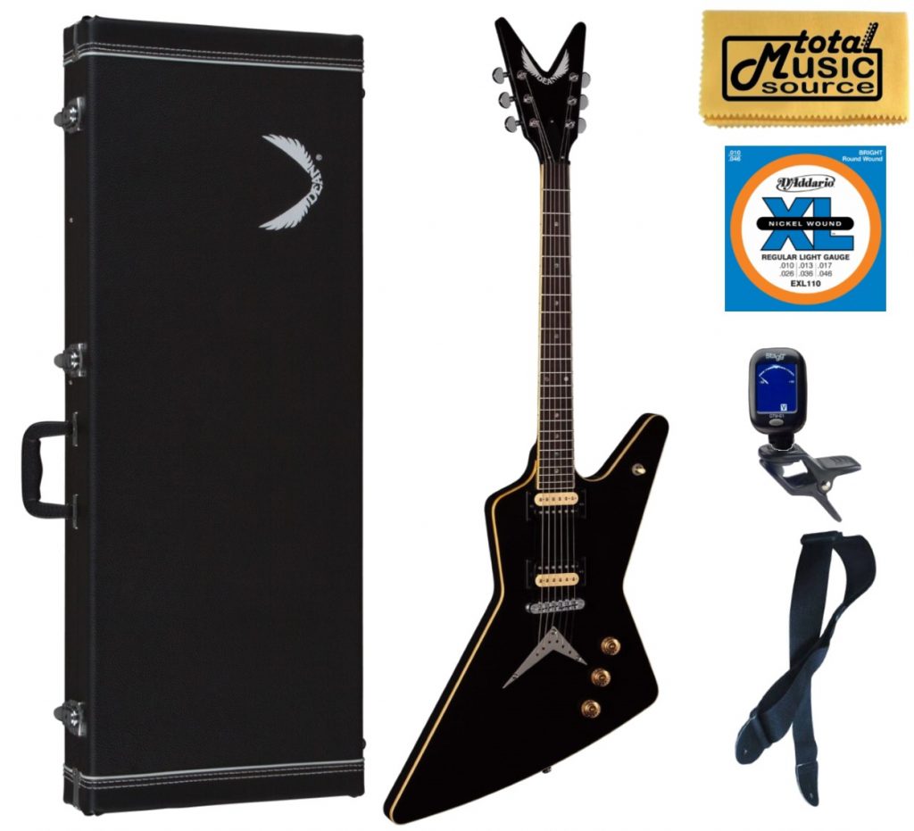 Dean Z 79 CBK Solid-Body Electric Guitar, Classic Black, Hard Case Bundle