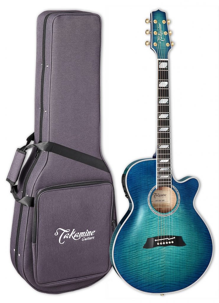 Takamine TSP178AC Flamed Maple Thinline A/E Guitar See-thru Blue Burst