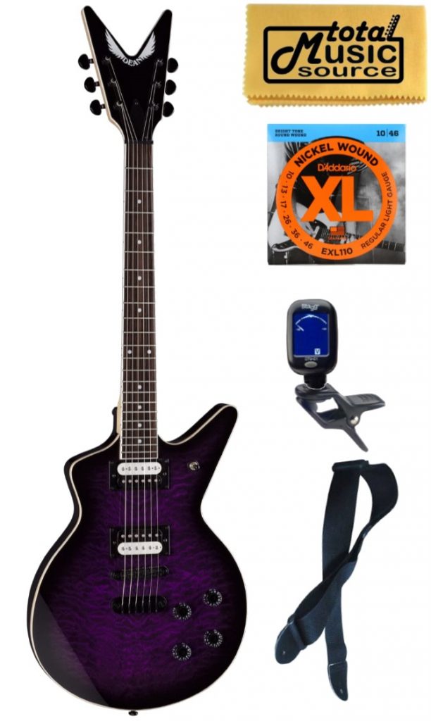 Dean Cadillac X Electric Guitar, Trans Purple Burst, Bundle