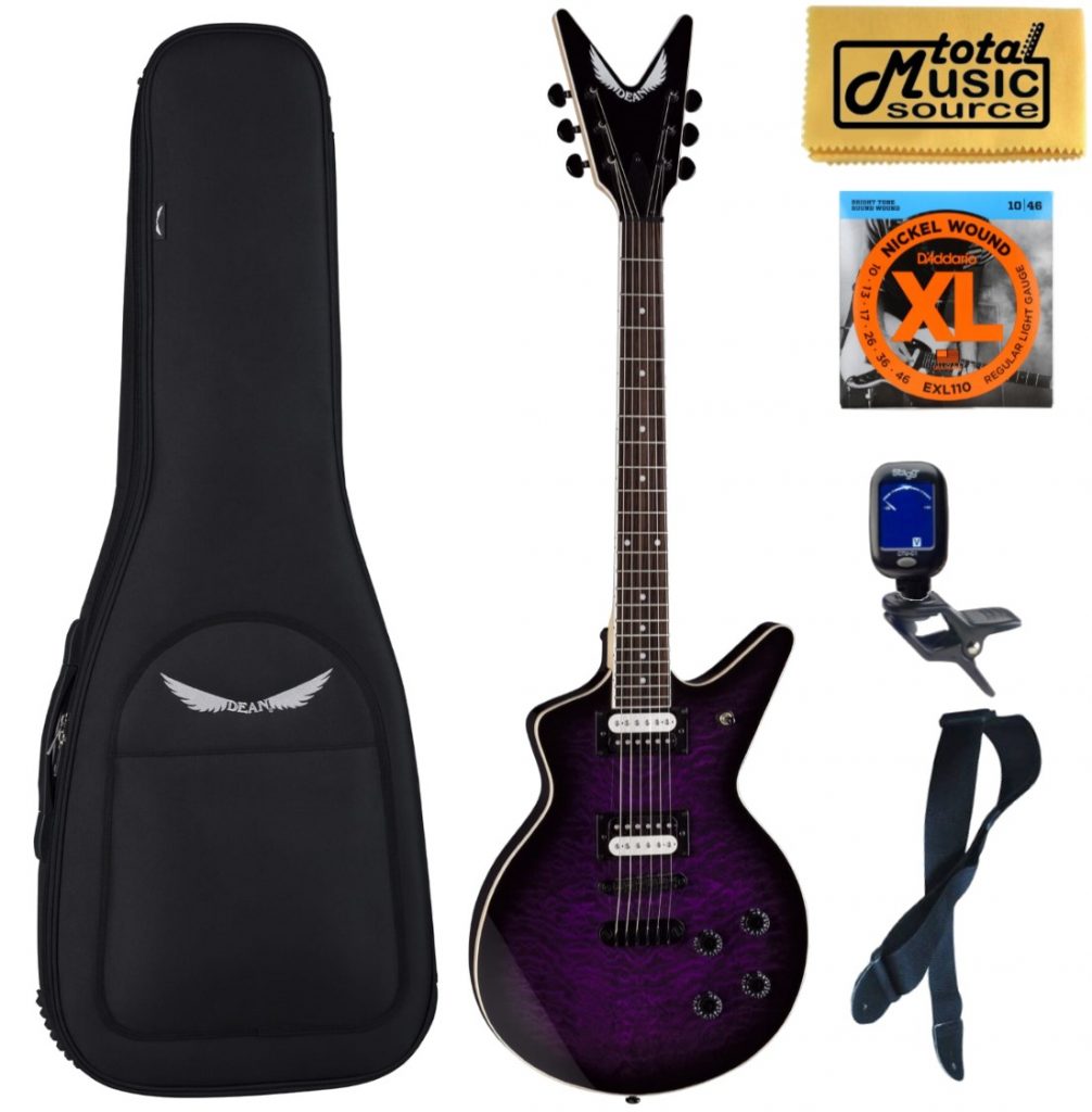 Dean Cadillac X Electric Guitar, Trans Purple Burst, Bag Bundle