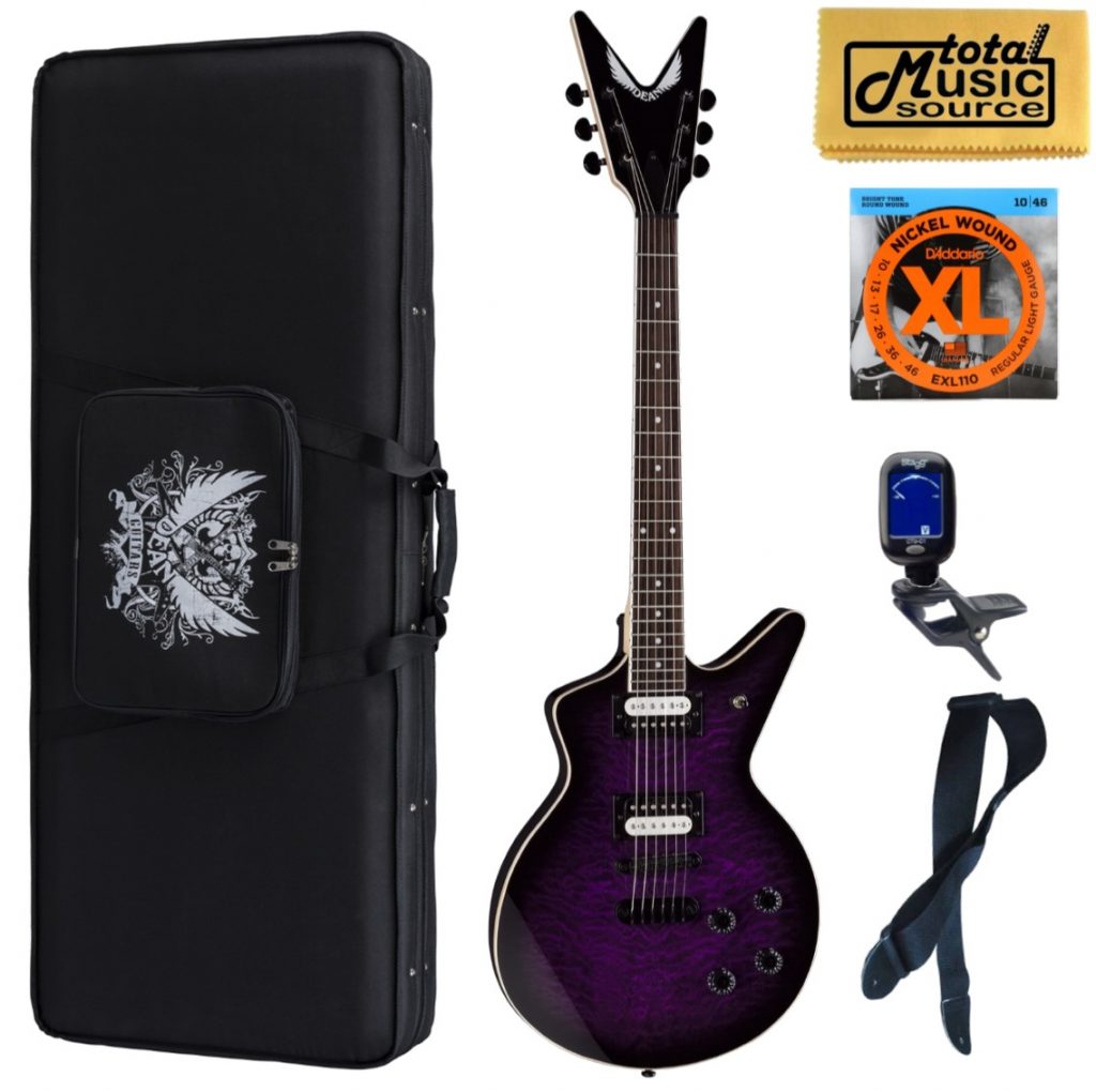 Dean Cadillac X Electric Guitar, Trans Purple Burst, Light Weight Case Bundle