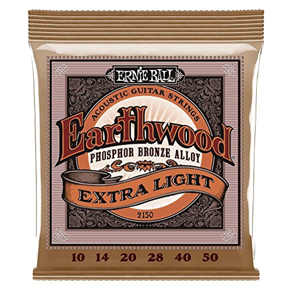 Ernie Ball P02150 Earthwood Extra Light Phosphor Bronze Acoustic String Set, .010 - .050