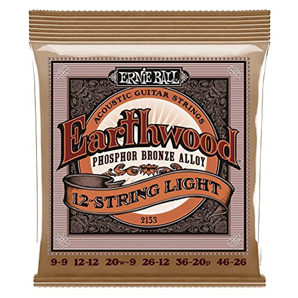 Ernie Ball P02153 Earthwood 12-string Light Phosphor Bronze Acoustic String Set .009 - .046