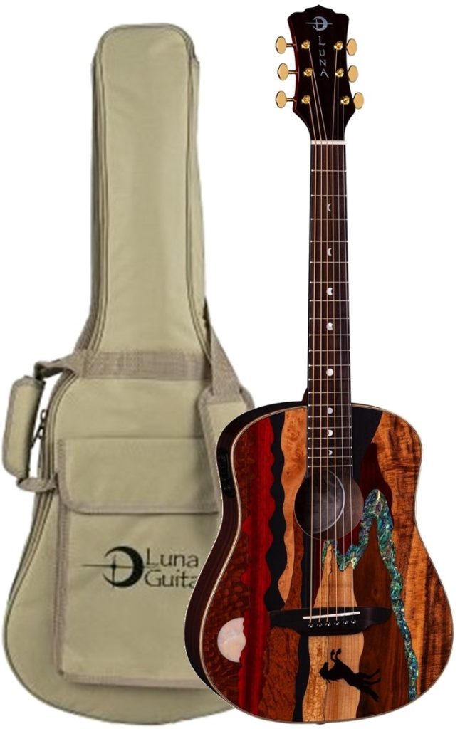Luna Safari Vista Stallion A/E w/Gigbag Acoustic Guitar - Gloss Finish