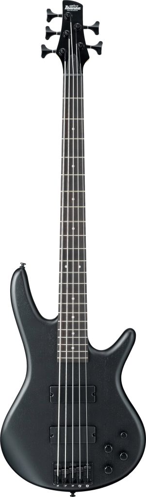 Ibanez 5 String Bass Guitar, Right, Weathered Black, GSR205BWK