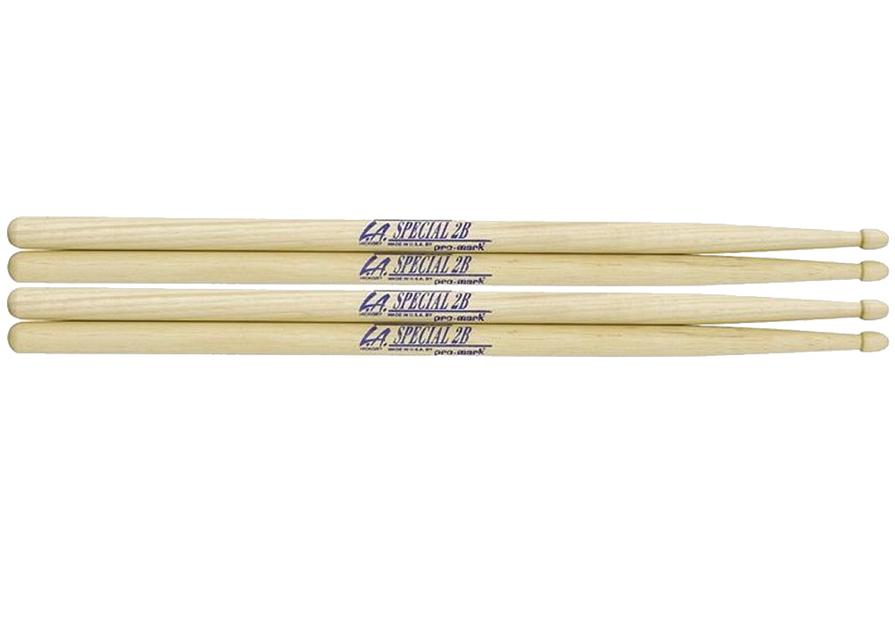 2 PACK Promark LA Special 2B Wood Tip Drumstick, LA2BW-2