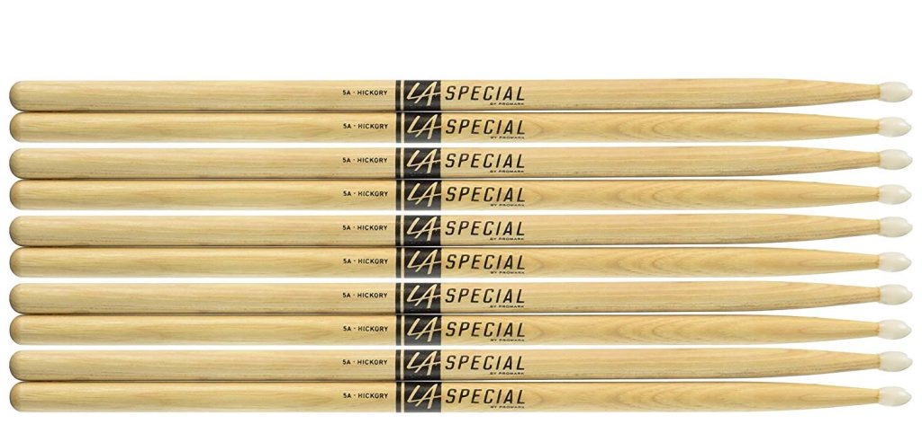 5 PACK Promark LA Special 5A Nylon Tip Drumstick, LA5AN-5