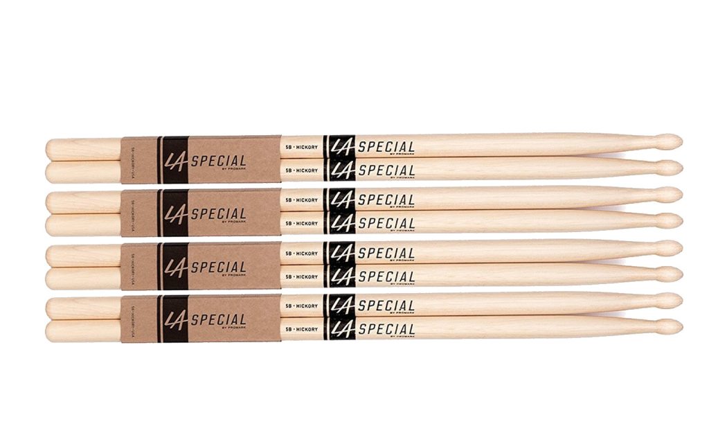 4 PACK Promark LA Special 5B Wood Tip Drumstick, LA5BW-4