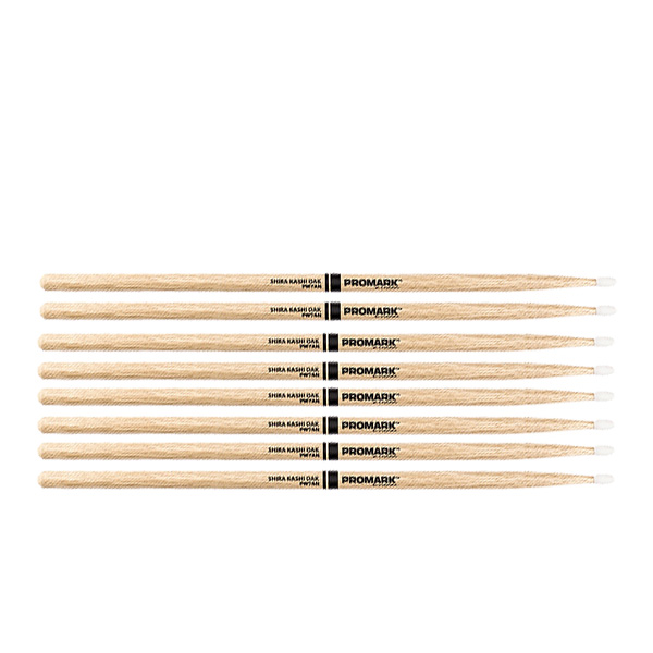 4 PACK Promark PW7AN Japanese Shira Kashi White Oak 7A Nylon tip drumsticks PW7AN-4