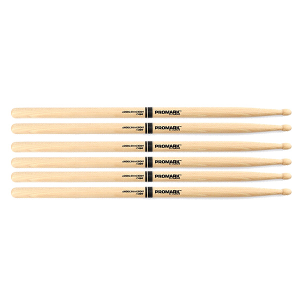 3 PACK Promark TX2BW American Hickory Wood Tip TX2BW-3