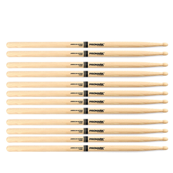 6 PACK Promark TX2BW American Hickory Wood Tip TX2BW-6