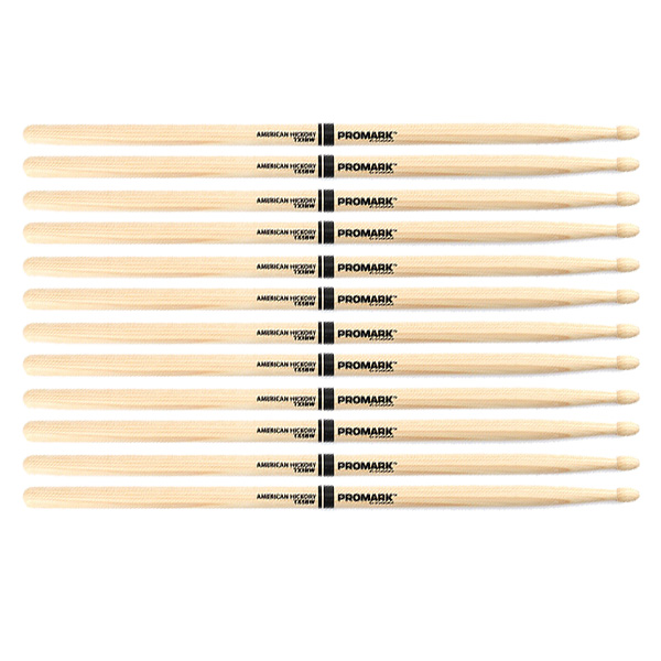 6 PACK Promark TX5BW American Hickory Wood Tip TX5BW-6