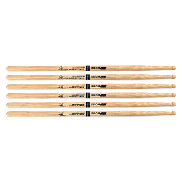 3 PACK Promark TX707W American Hickory Simon Phillips Autograph Series Wood Tip TX707W-3