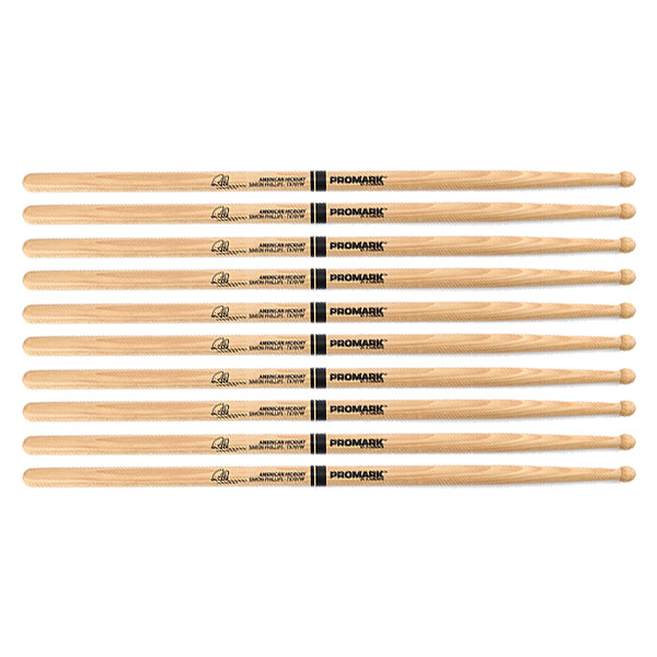 5 PACK Promark TX707W American Hickory Simon Phillips Autograph Series Wood Tip TX707W-5
