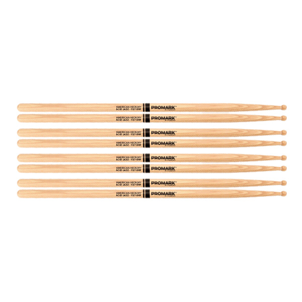 4 PACK Promark Hickory 718 Finesse Wood Tip drumstick TX718W-4