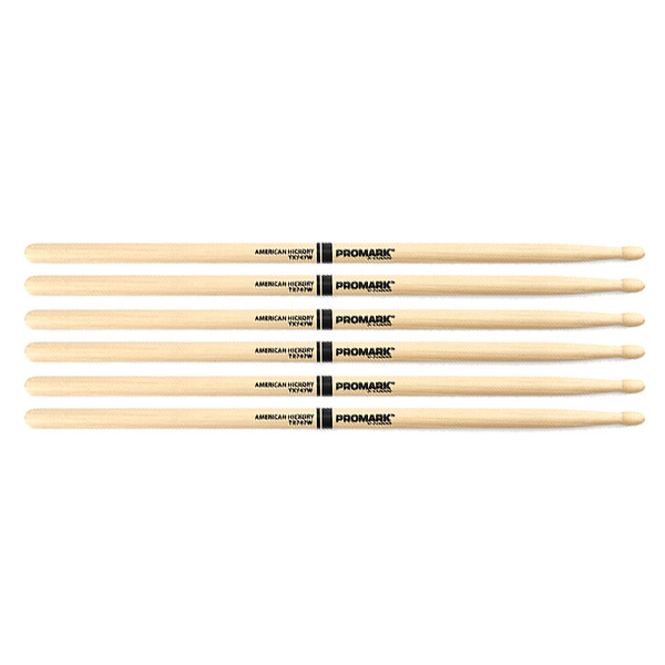 3 PACK Promark TX747W American Hickory Wood Tip TX747W-3