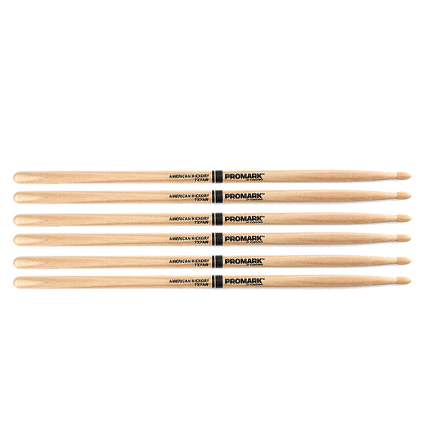3 PACK Promark TX7AW American Hickory Wood Tip TX7AW-3