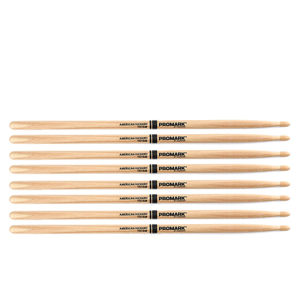 4 PACK Promark TX7AW American Hickory Wood Tip TX7AW-4