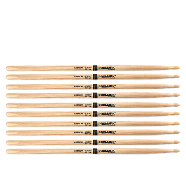 5 PACK Promark TX7AW American Hickory Wood Tip TX7AW-5