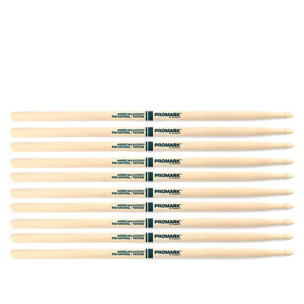 4 PACK Promark TXR5AW American Hickory Natural Wood Tip, Unlacquered TXR5AW-4