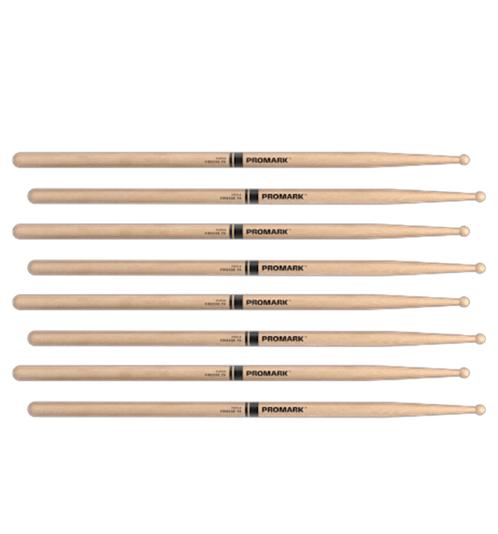 4 PACK Promark Finesse 7A Maple Drumsticks, Wood Tip, RBM535RW