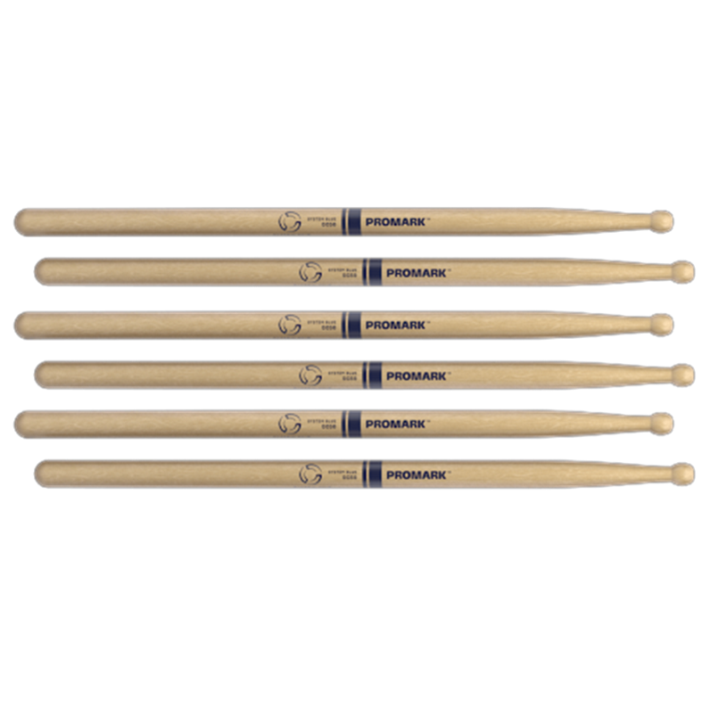 3 PACK Promark System Blue Marching Snare Drum Sticks DC50