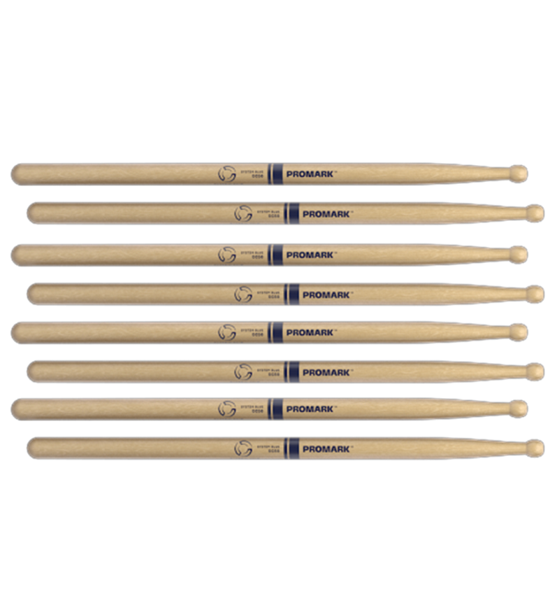 4 PACK Promark System Blue Marching Snare Drum Sticks DC50