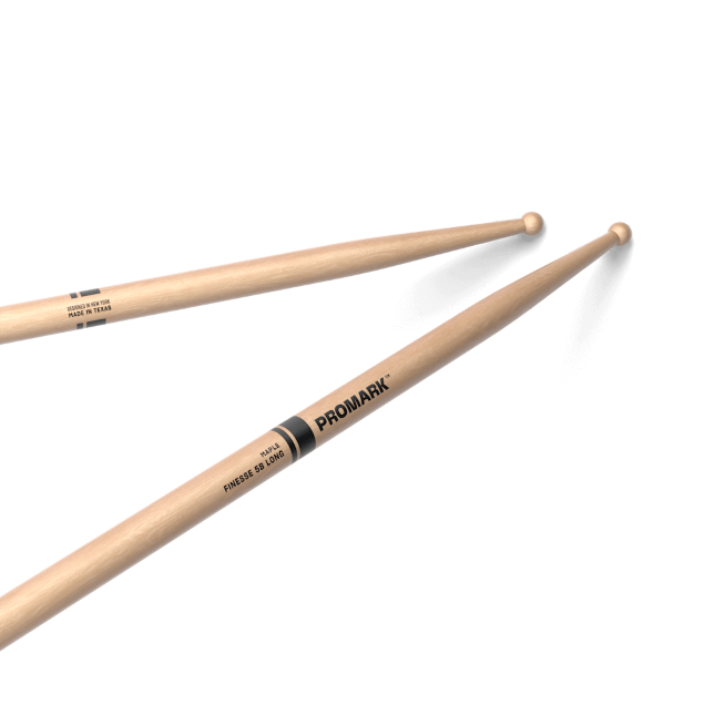 ProMark Finesse 5B Long Maple Drumsticks, Small Round Wood Tip, One Pair